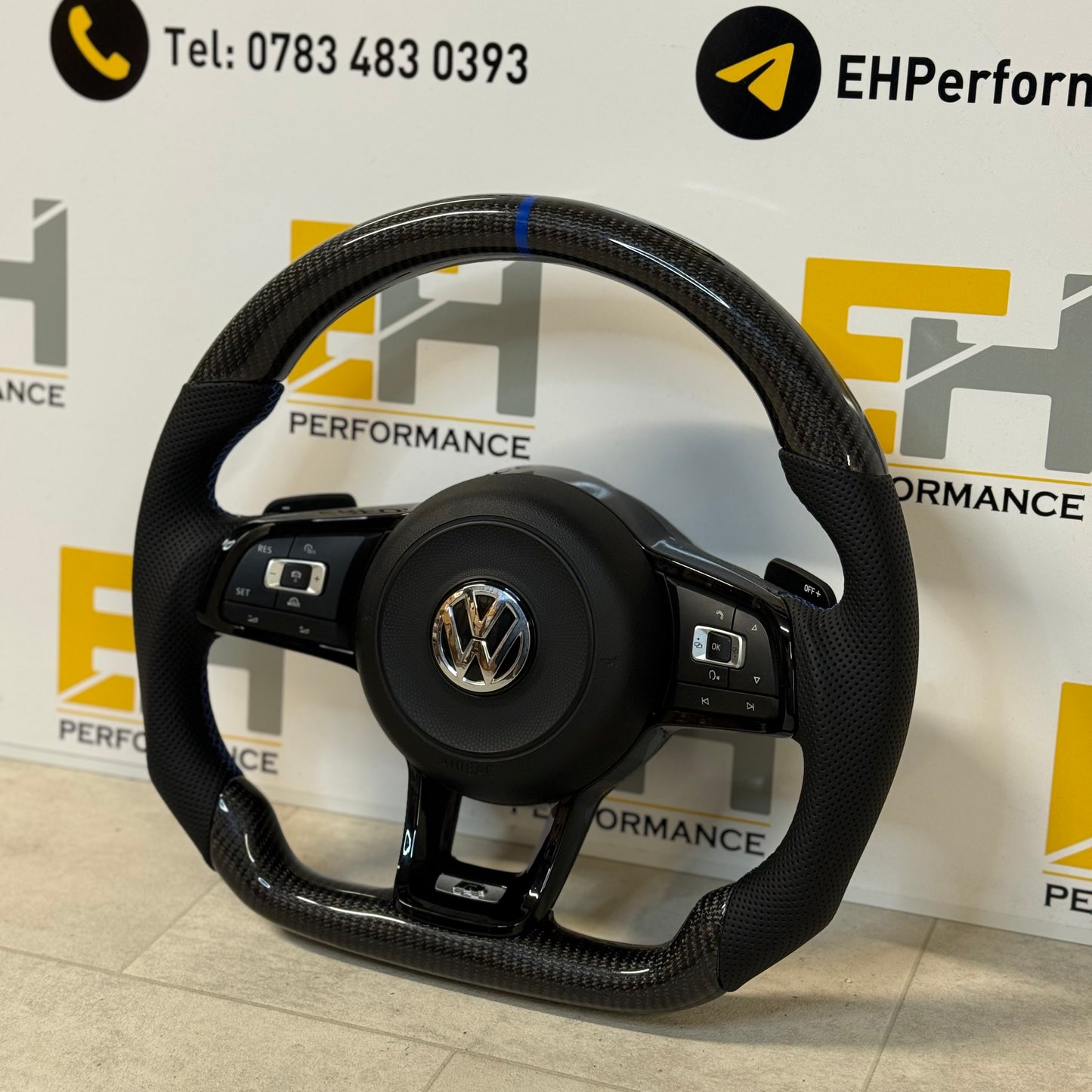 Volkswagen Golf R Custom Carbon Fibre Steering Wheel | Flat Bottom | Full Kit Included