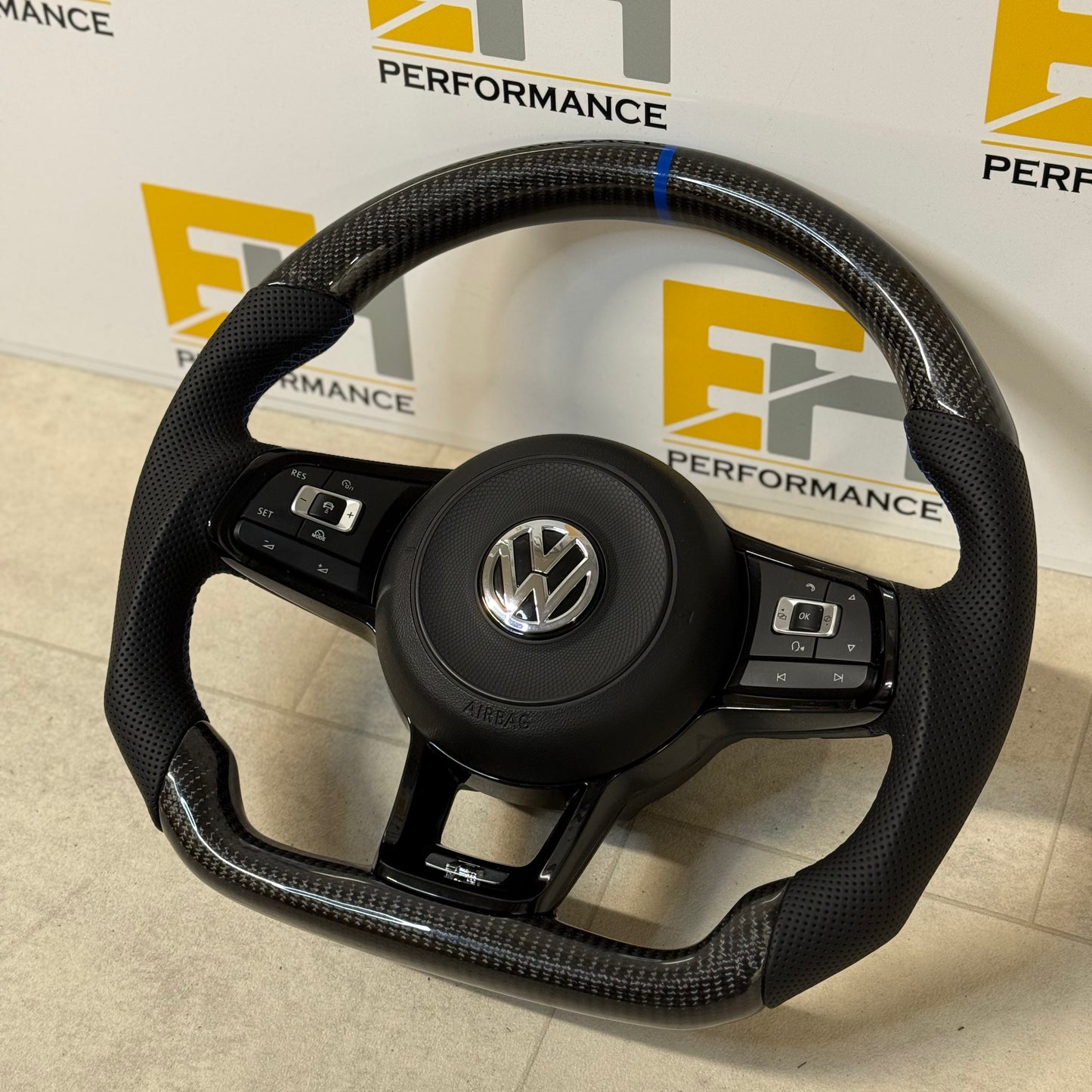Volkswagen Golf R Custom Carbon Fibre Steering Wheel | Flat Bottom | Full Kit Included