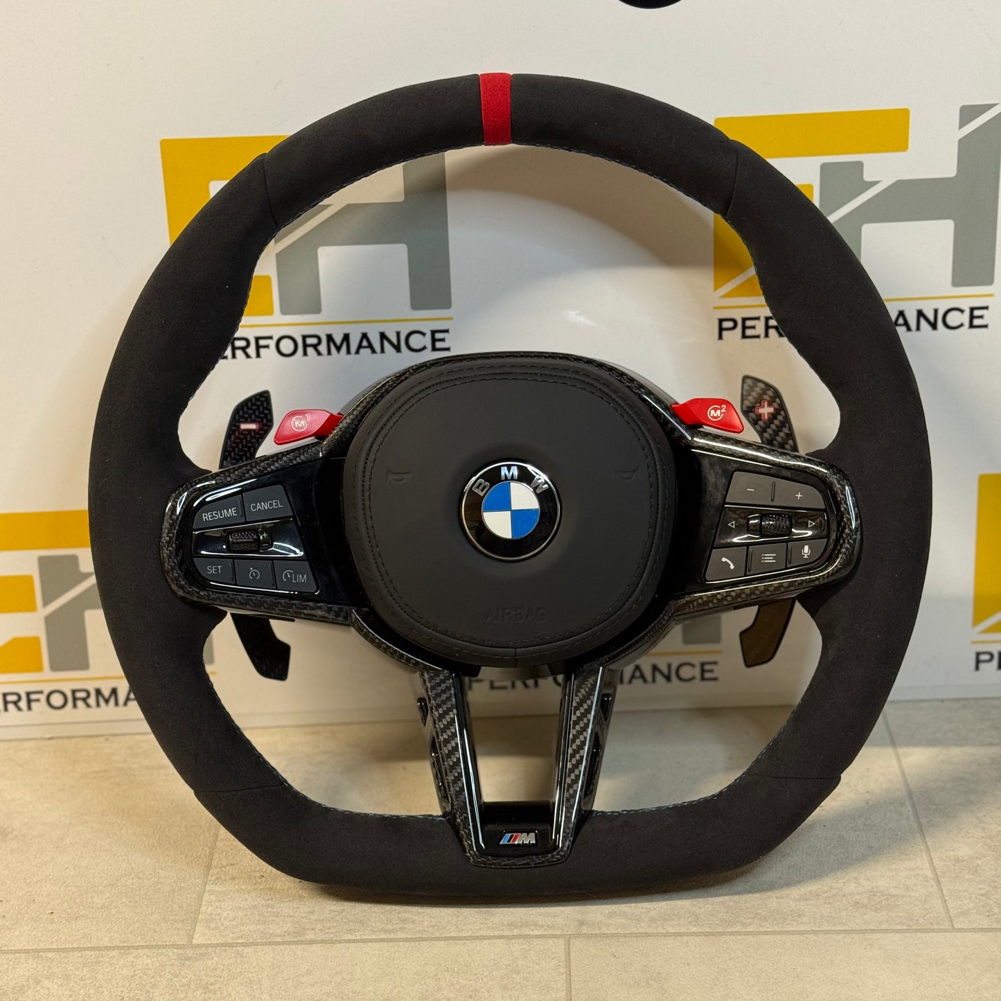 BMW G-Series M Performance Style Alcantara & Carbon Steering Wheel – M1/M2 Buttons