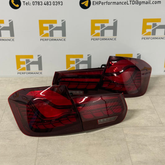 BMW F30 GTS Style LED Tail Lights | Red Lens | Plug & Play | Dynamic Indicators