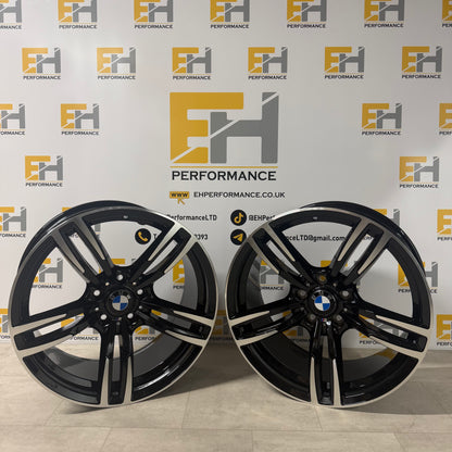 437M Competition Style Alloy Wheels – Black Diamond Cut – Fits BMW M2, M3, M4 & 5x120 Models – 19” Staggered Set