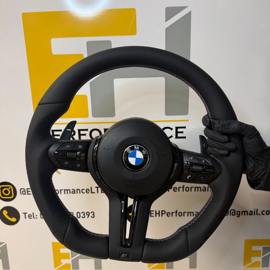 BMW F10 / F30 Custom Perforated Leather Steering Wheel | M Sport Stitching | Gloss Black Trim