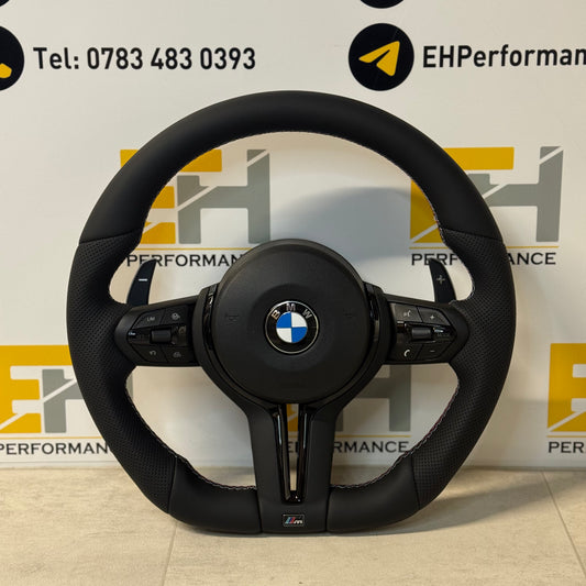 BMW F10 / F30 Custom Perforated Leather Steering Wheel | M Sport Stitching | Gloss Black Trim