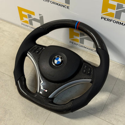 BMW E8X / E9X Custom Carbon Fibre & Perforated Leather Steering Wheel | Flat Bottom | Aftermarket