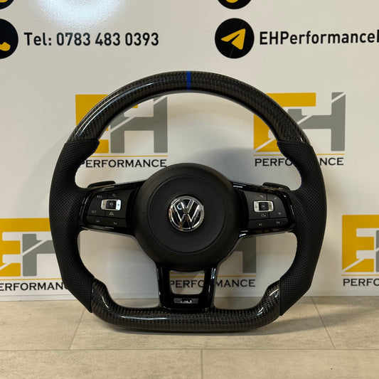 Volkswagen Golf R Custom Carbon Fibre Steering Wheel | Flat Bottom | Full Kit Included