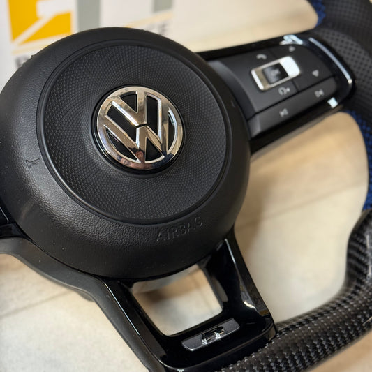 Volkswagen Golf R Custom Carbon Fibre Steering Wheel | Flat Bottom | Full Kit Included