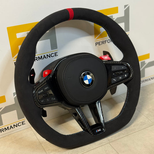 BMW G-Series M Performance Style Alcantara & Carbon Steering Wheel – M1/M2 Buttons