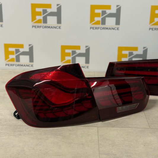 BMW F30 GTS Style LED Tail Lights | Red Lens | Plug & Play | Dynamic Indicators